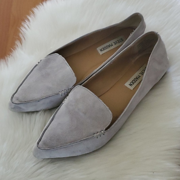 Steve Madden Shoes - Steve Madden Feather suede leather gray flats 7M